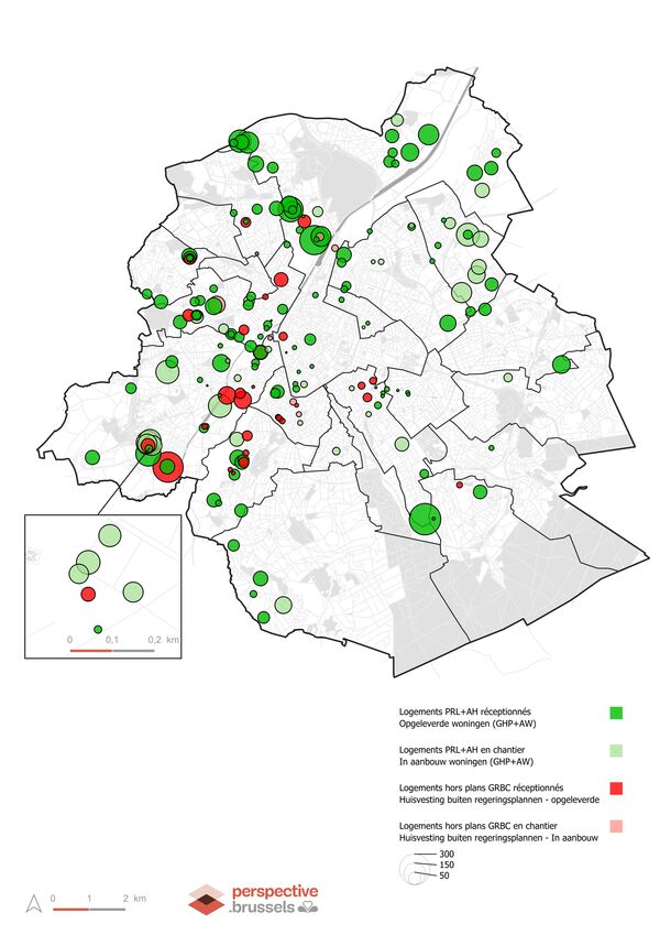 Carte des logements publics réceptionnés et en chantier